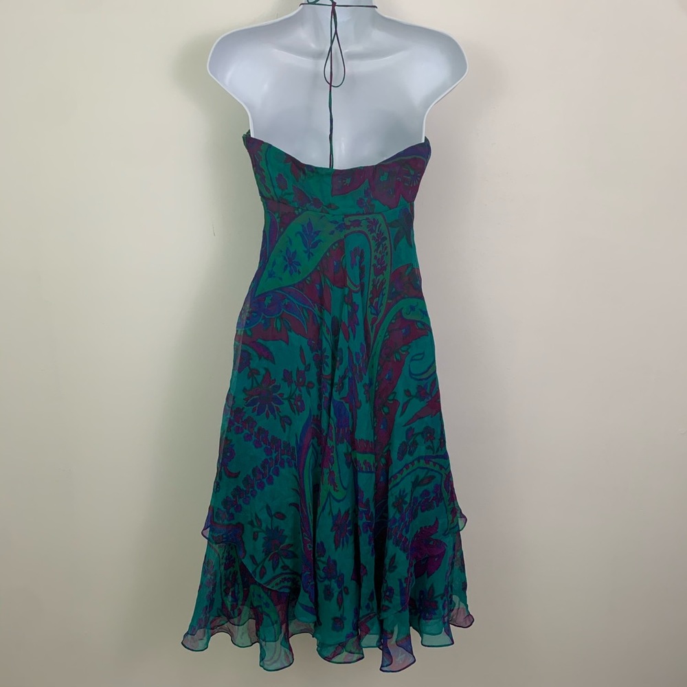 Ralph Lauren Black Label Floral‎ Layered Silk Halter Fairy Dress 4 - Picture 2 of 8